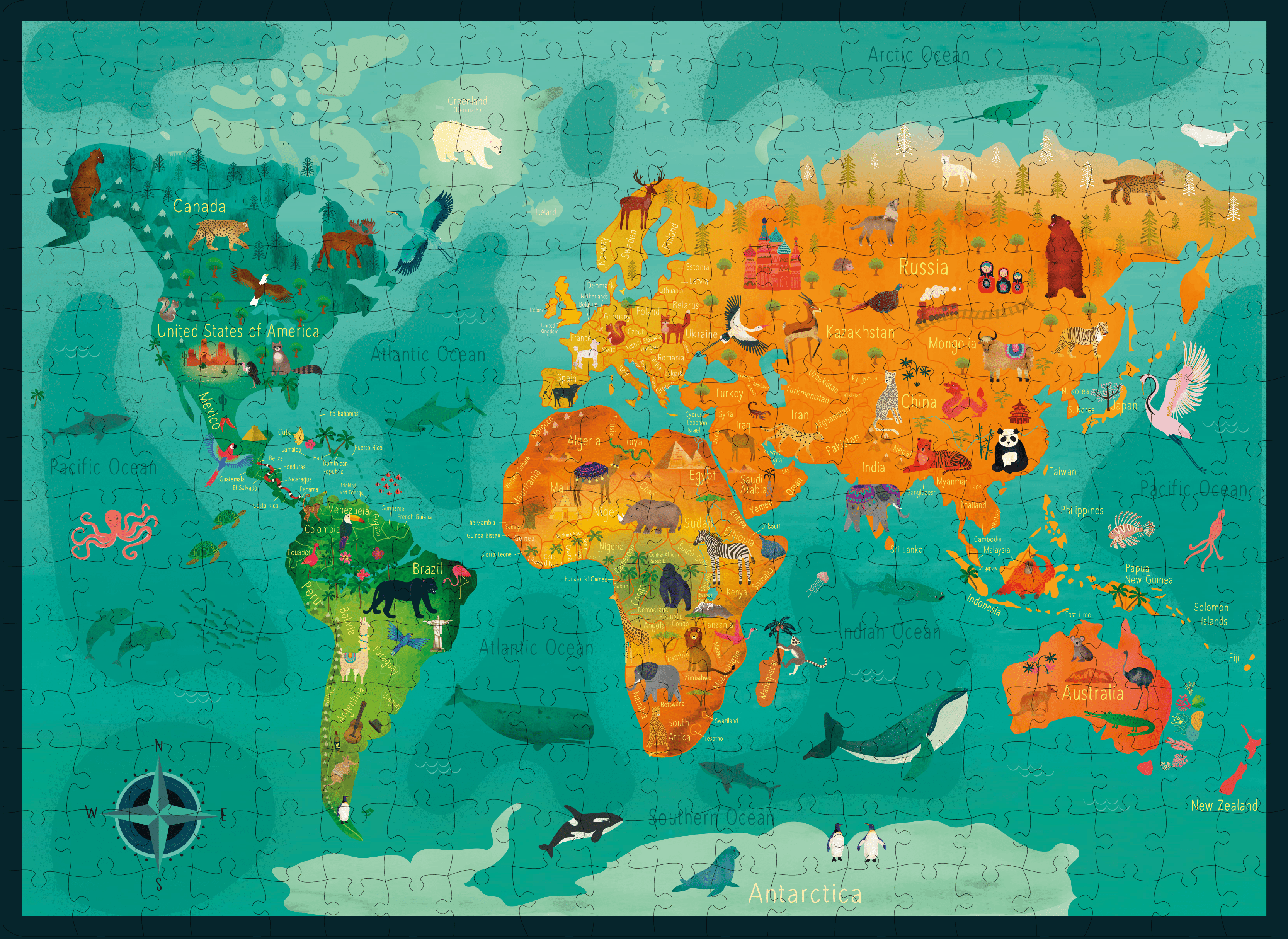 elena essex world map 300 piece jigsaw puzzles for kids
